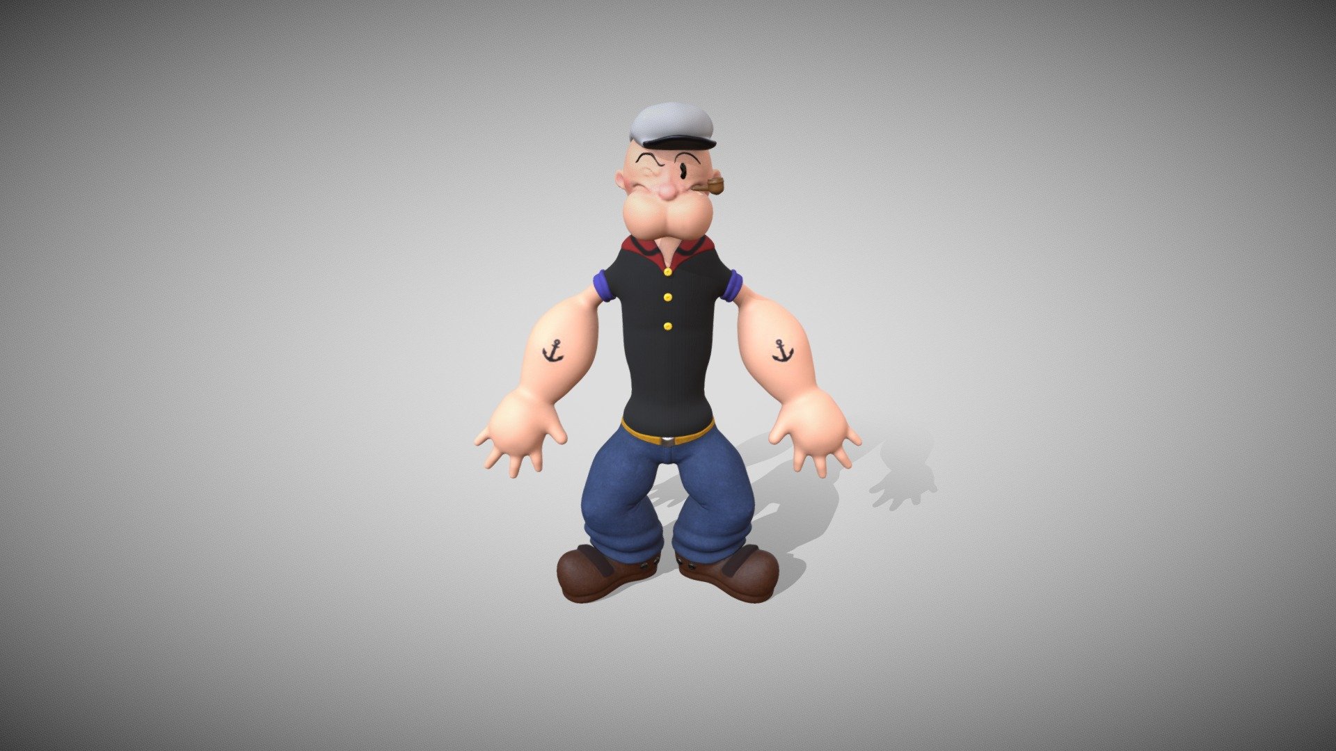 Popeye The Sailor - 3D model by azapassarelli [44d8bfc] - Sketchfab