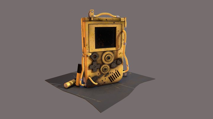 Steampunk Golden Gameboy – Kostenloses 3D-Modell STL