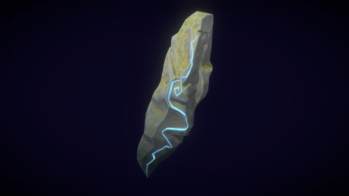 Hand-Painted Fantasy Rock 3D Model