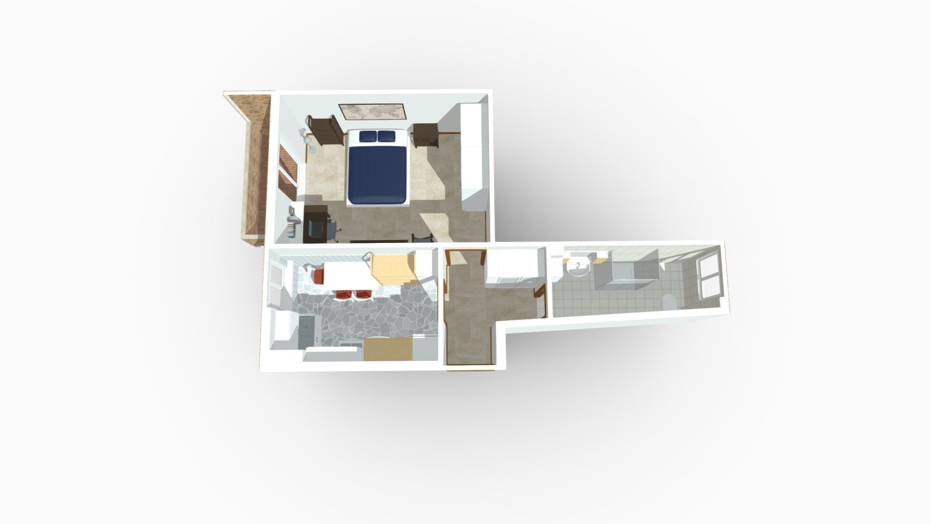 Monolocale Via del Castagno Milano — Sketchfab embed 3D viewer