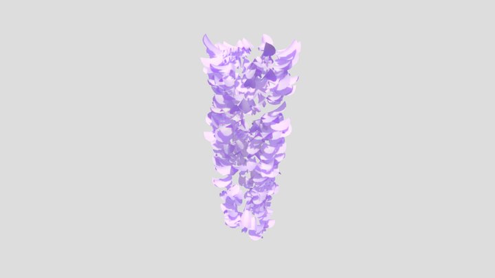 Wisteria Flowers 3D Model
