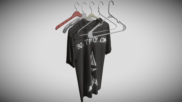 Hangers and Tee-shirt 3D Model