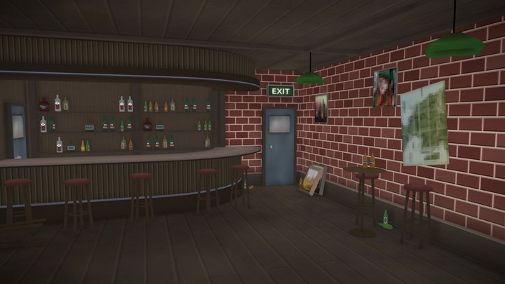 Generic Bar Room 3D Model