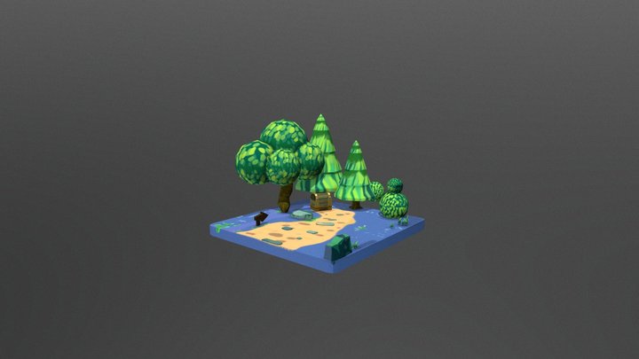 Diorama Little Wood 3D Model