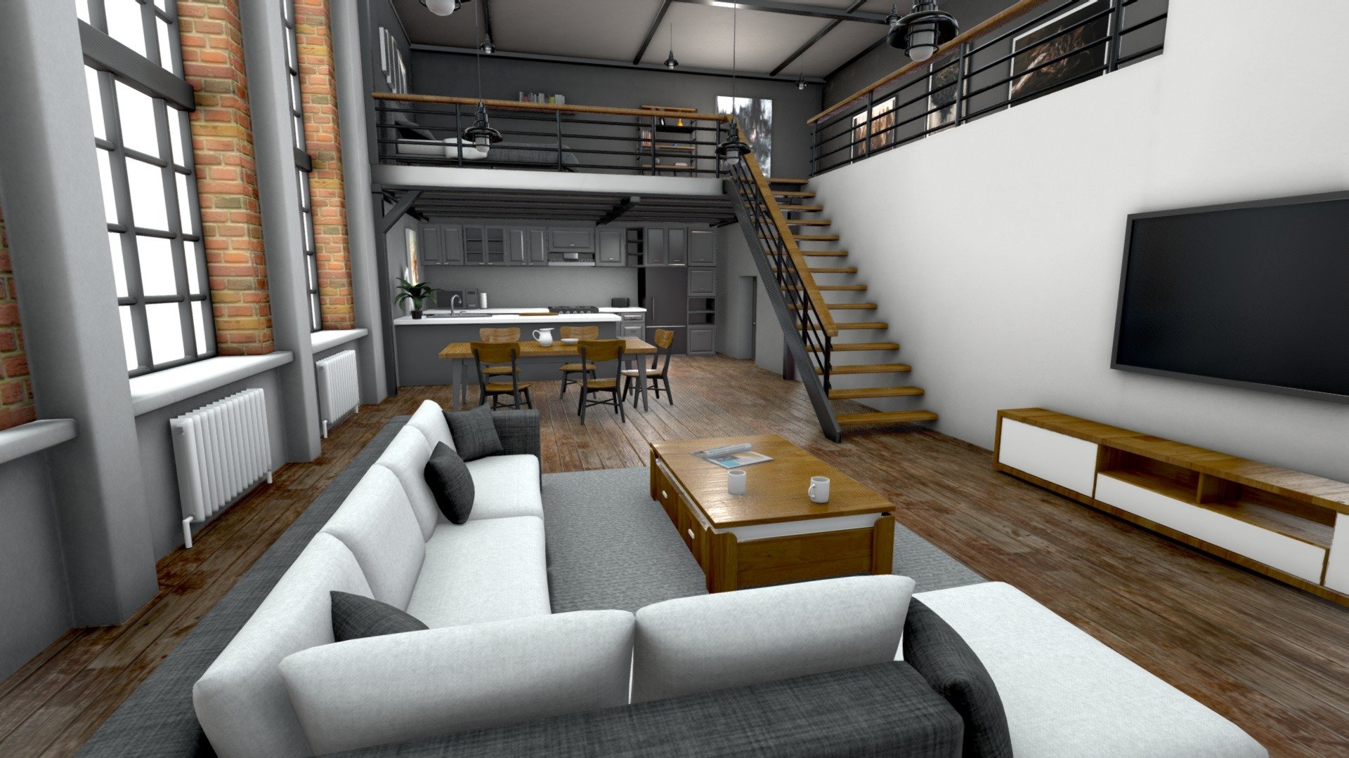 Loft Apartment Buy Royalty Free 3D Model By Janis Zeps Zeps3D 