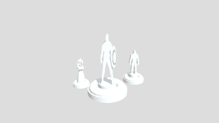 Piezas de ajedrez (peón, caballo y rey) 3D Model
