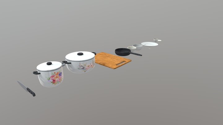 Kitchen Props 3D Model