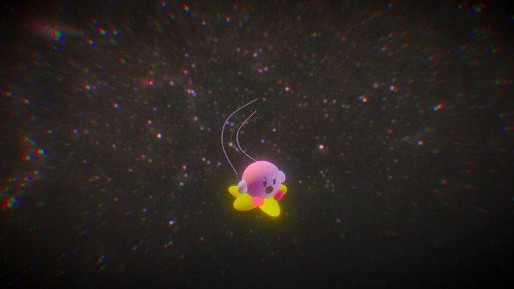 Kirby Flying on Star! 3D Model