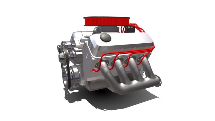 Двигатель V8 3D Model