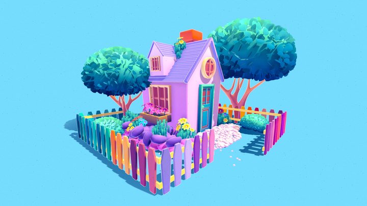 Pastel House 3D Model