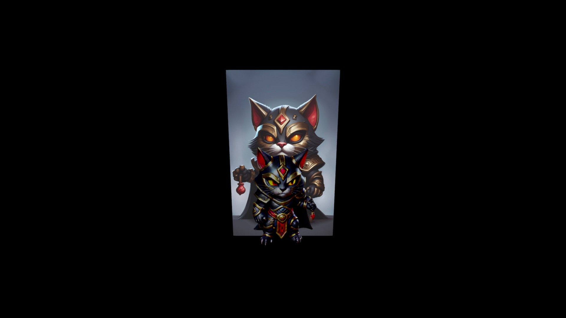 a of a cat with a sword and armor, epic legend - Download Free 3D model ...