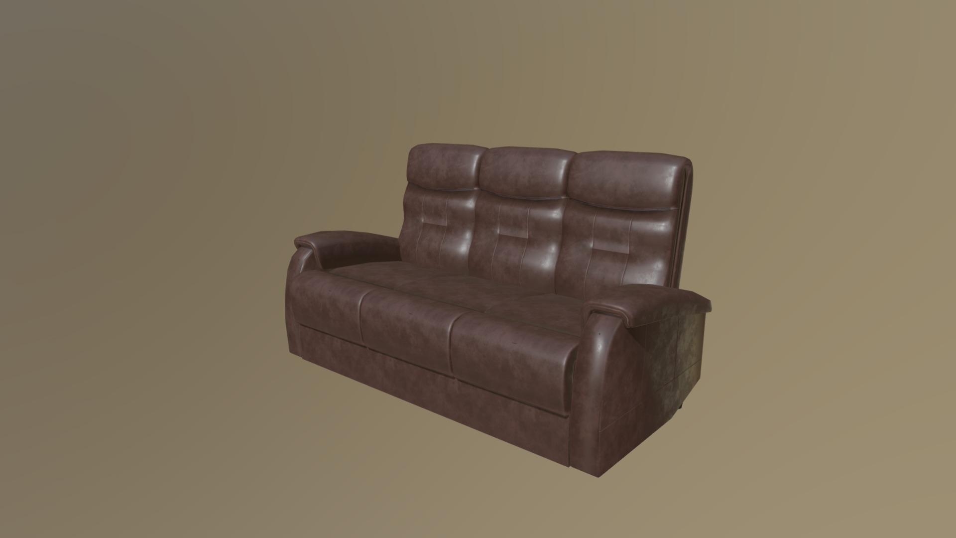 3D model Choco sofa - This is a 3D model of the Choco sofa. The 3D model is about a brown leather chair.