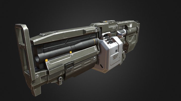 Doom (2017) Heavy Assault Rifle 3D Model