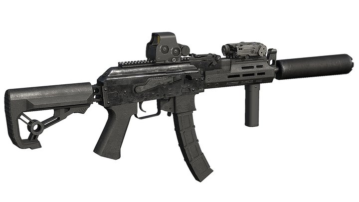 AK Vityaz SMG PDW 9x19 3D Model
