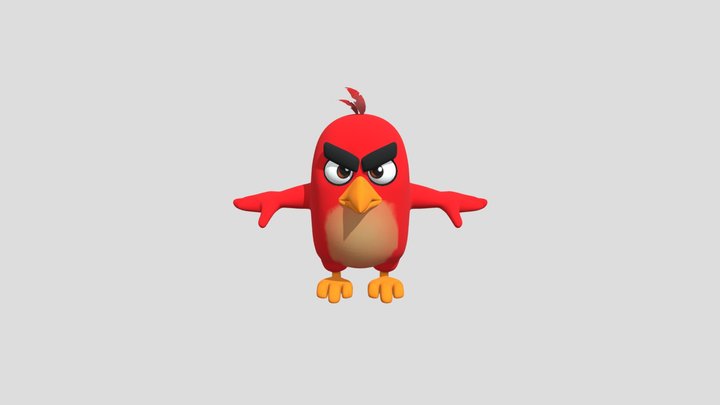 red bird gets backflip 3D Model