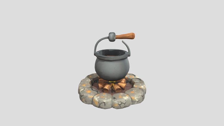 Campfire Cooking Pot, not fire 3D Model