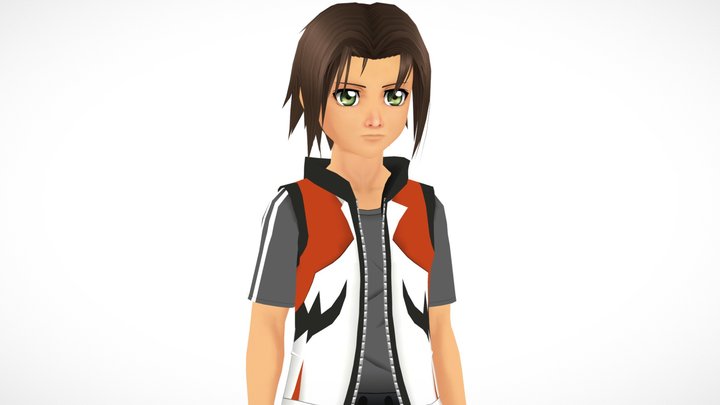 Cartoon Anime Character 3D Model