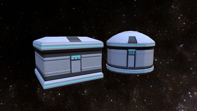 3ds Max Sci-Fi Futuristic Hover Containers 3D Model