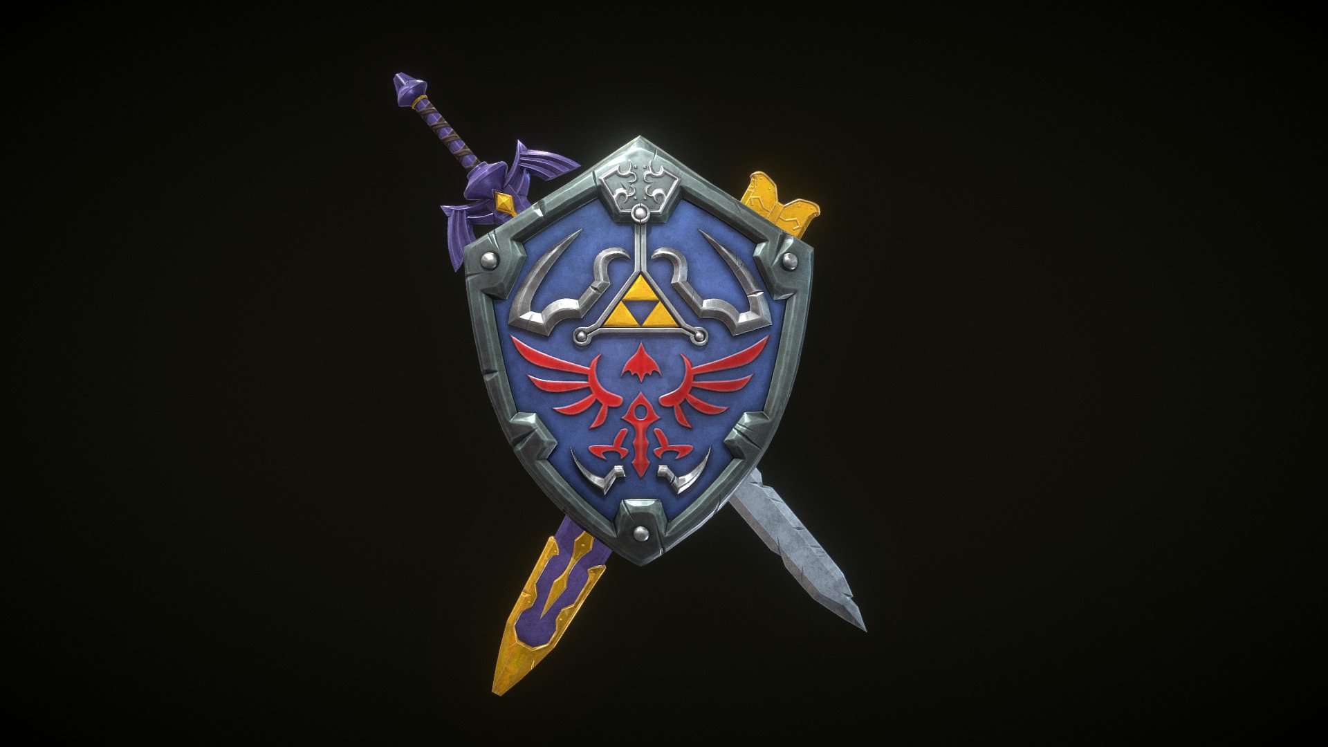 hylian shield and master sword