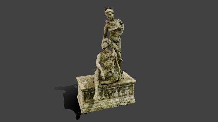 Sunken Gaia Statue 3D Model