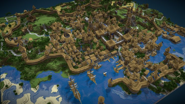 Medieval City - Minecraft 3D Model