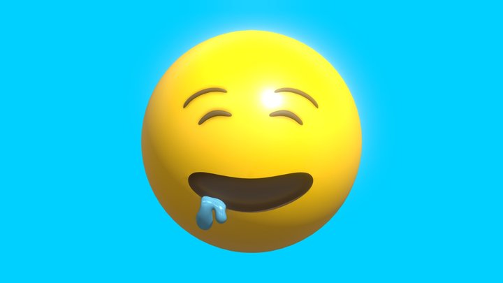 Drooling Emoticon Emoji or Smiley 3D Model