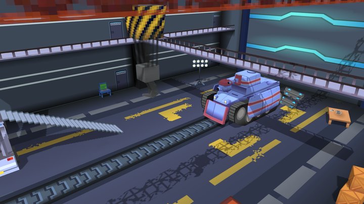 Tank Hangar 3D Model