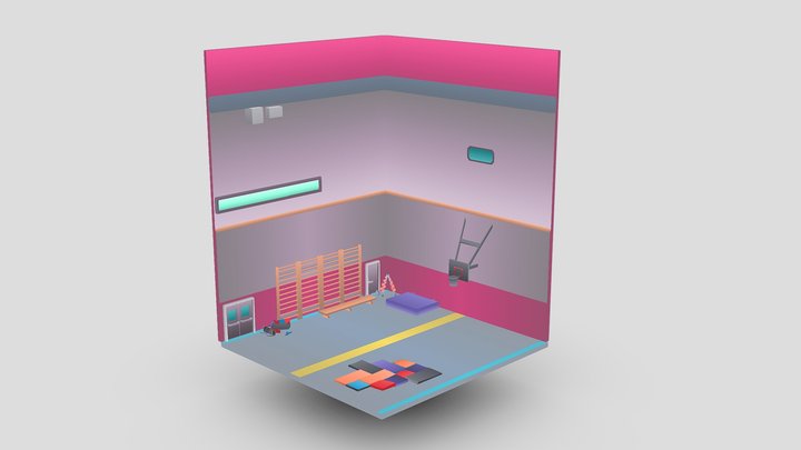Sports Hall Iso Game Test 3D Model