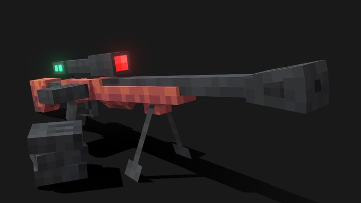 Advanced Sniper Rifle - Martian Camouflage 3D Model