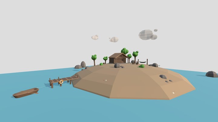 Low Poly Island 3D Model
