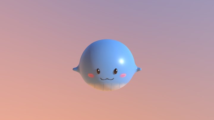 Cute Whale Low Poly 3D Model