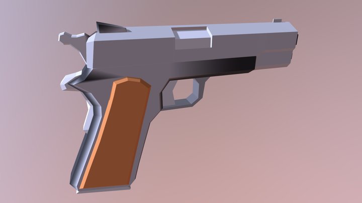 Low-Poly M1911 Pistol 3D Model