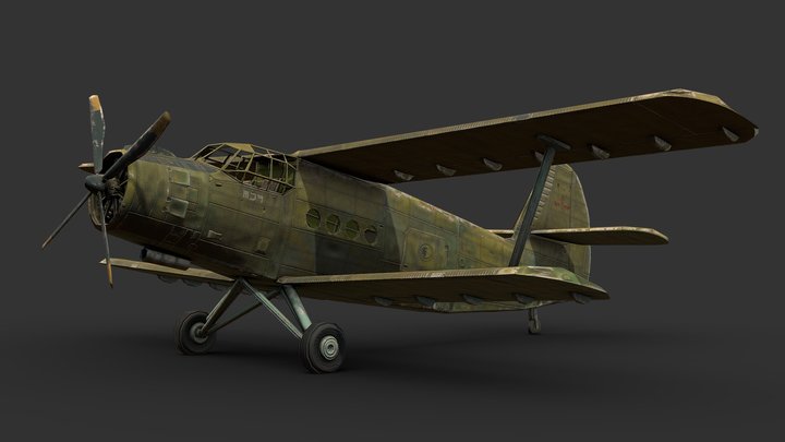 Abandoned AN-2 Transport Plane 3D Model