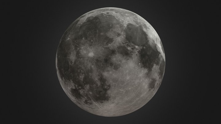 Moon With 2K Textures 3D Model