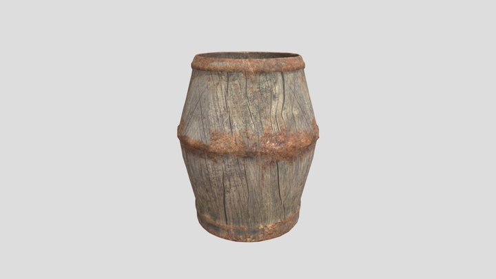 Barrel-wood-004low – Gratis 3D-model STL