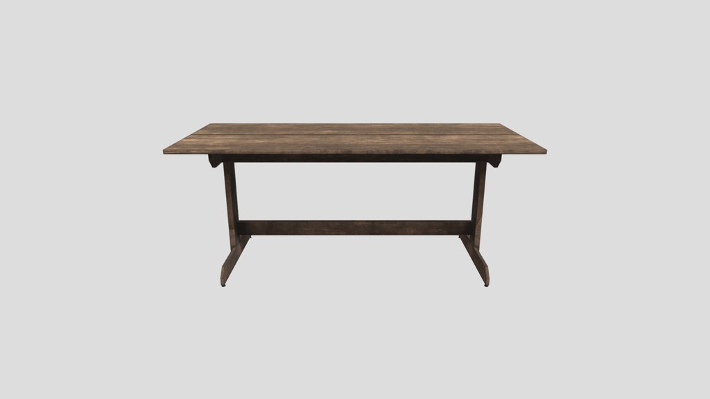Old Dining Table Light Brown
