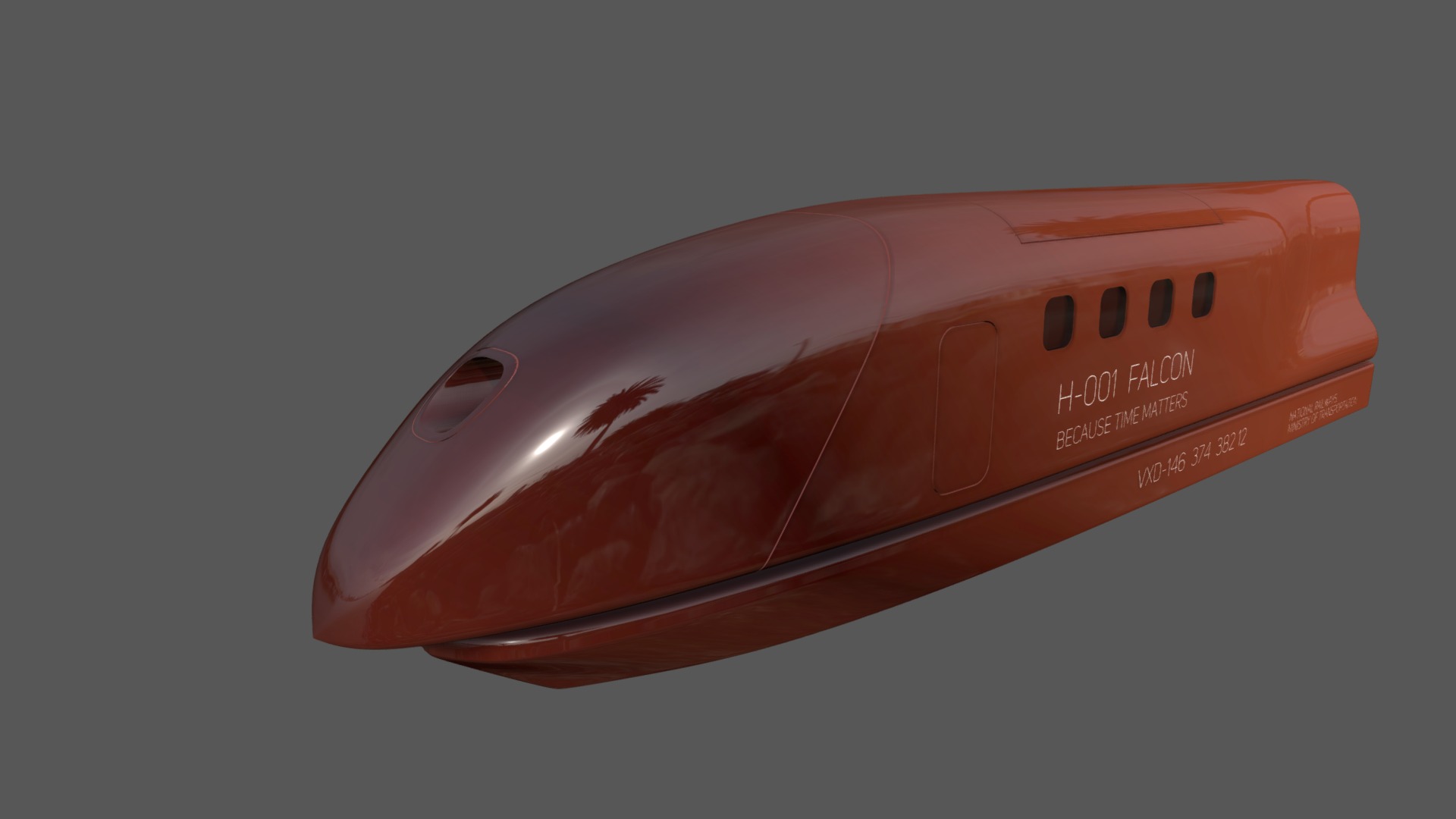 3D model Hyperloop A-001 - This is a 3D model of the Hyperloop A-001. The 3D model is about a red rectangular object.