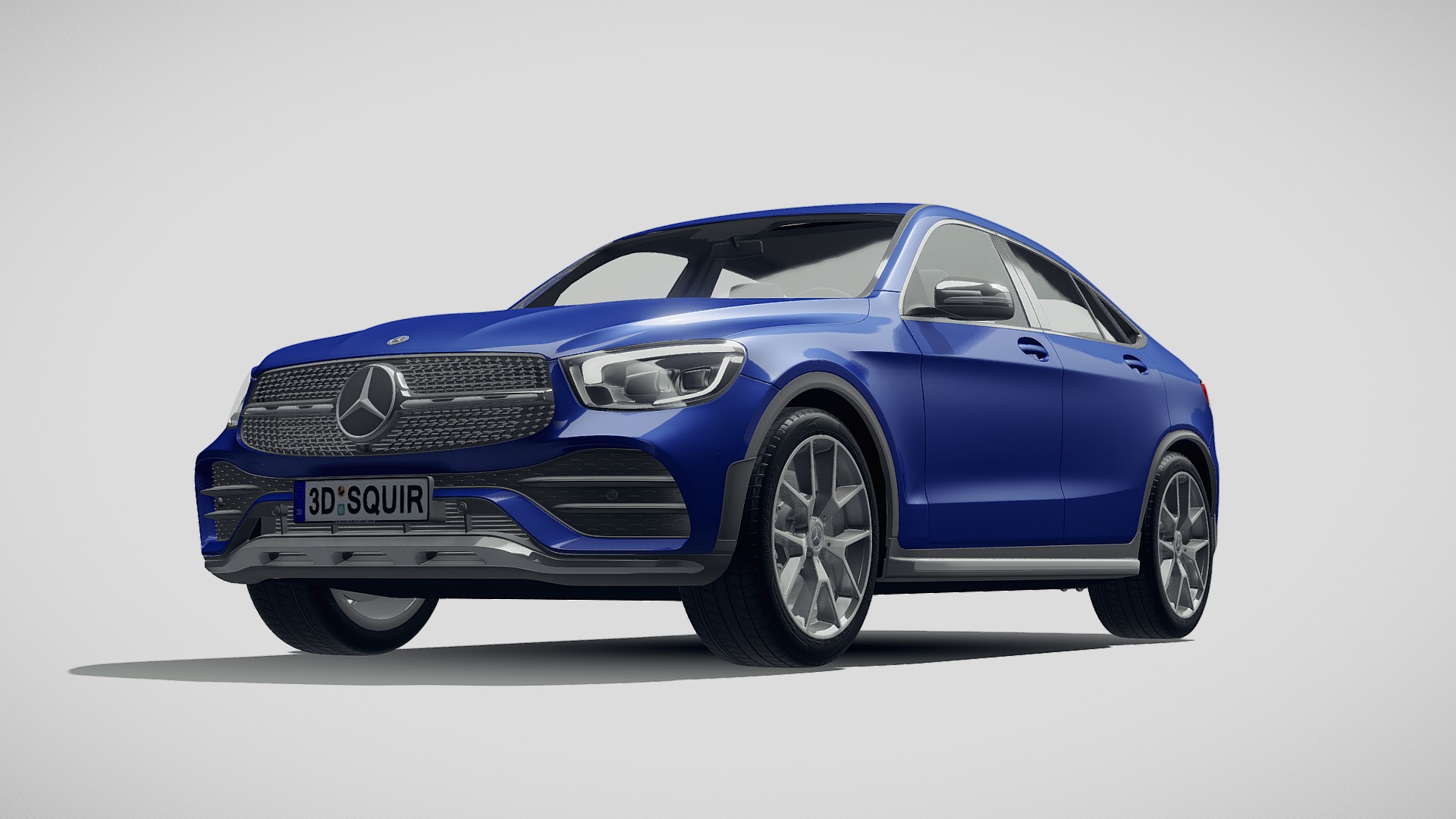 3D model Mercedes-Benz GLC Coupe 2020 - This is a 3D model of the Mercedes-Benz GLC Coupe 2020. The 3D model is about a blue car with a white background.