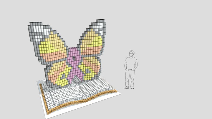 Canstruction Butterfly 3D Model