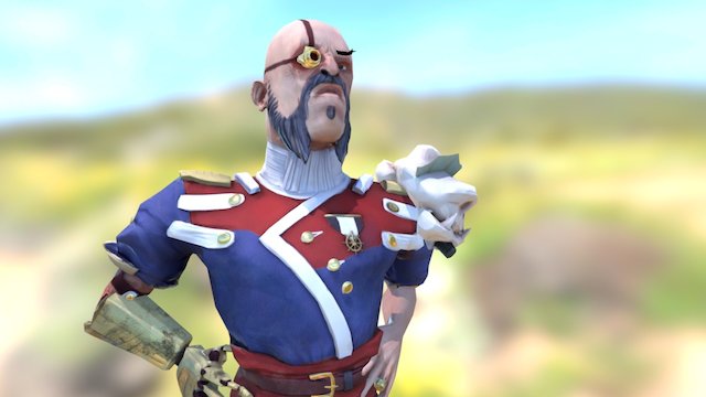 Captain LowPoly 3D Model