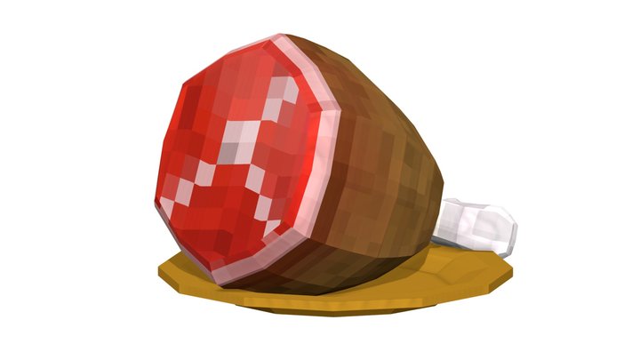 Pixelated Stylized Ham 3D Model