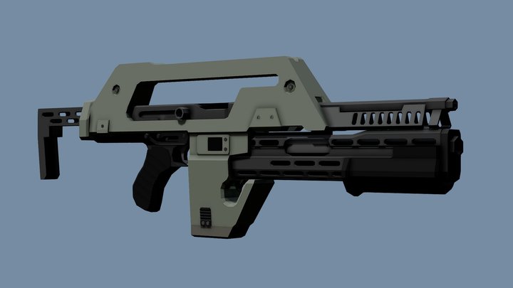 Low-Poly M41A Pulse Rifle – Free 3D Model STL