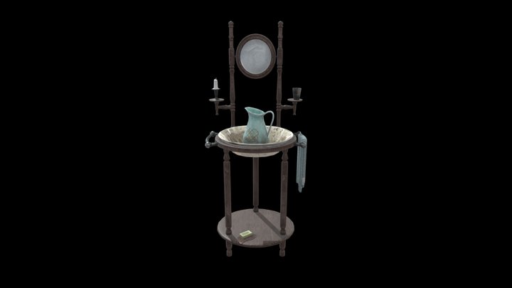 Antique wash stand 3D Model