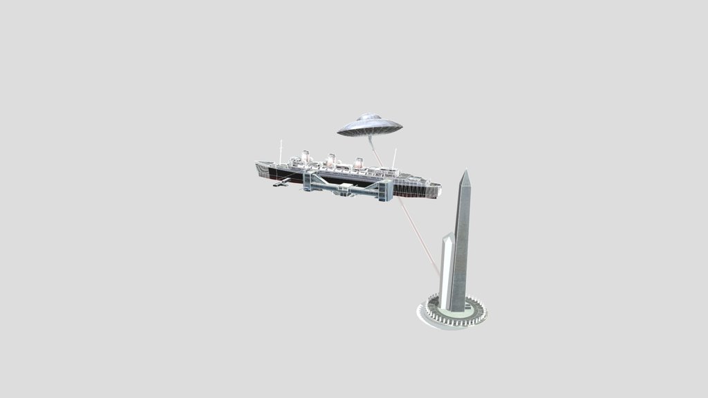 Martian Spaceship Attacks The RMS QUEEN MARY