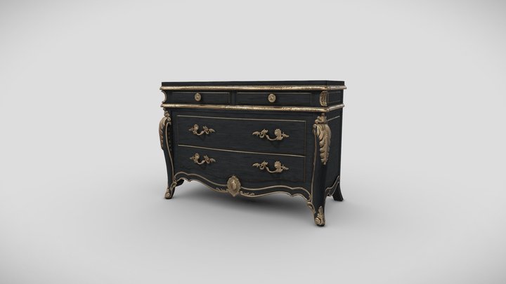 Styled Georgian Chest Dresser 3D Model