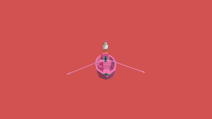 pink boat 3D Model