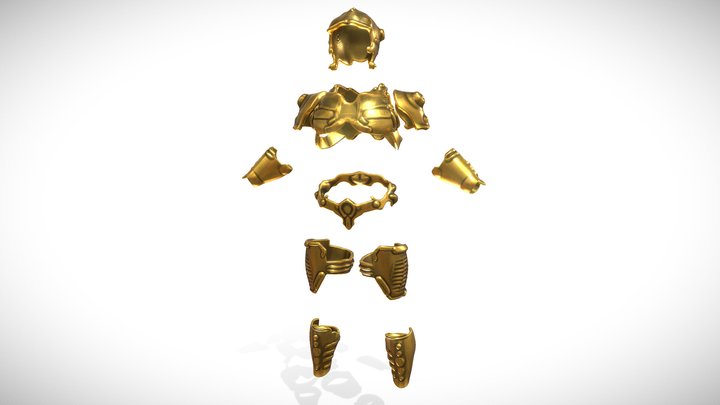Golden Armor Set 3D Model