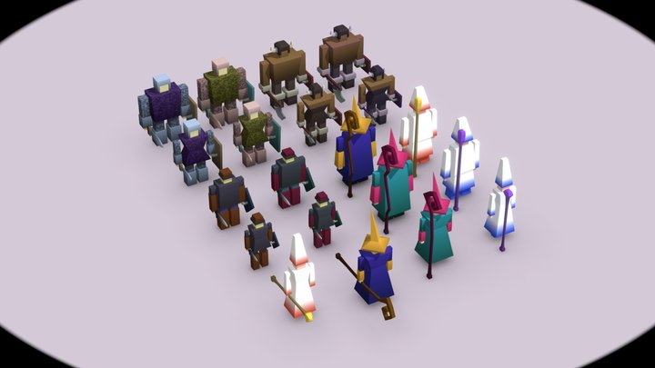 Fantasy Medieval Character Pack 3D Model