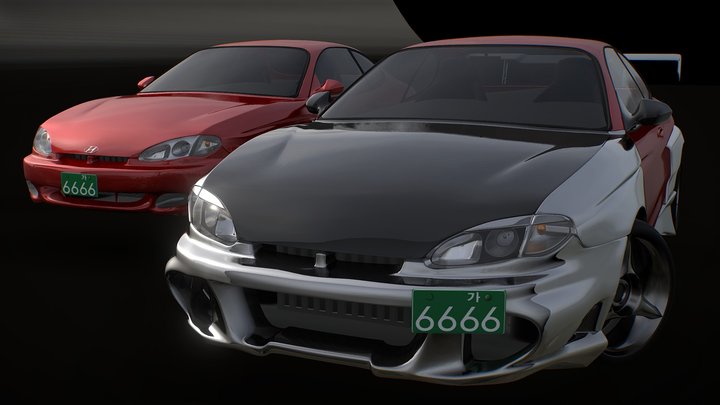 Hyundai Tiburon Tuned 3D Model