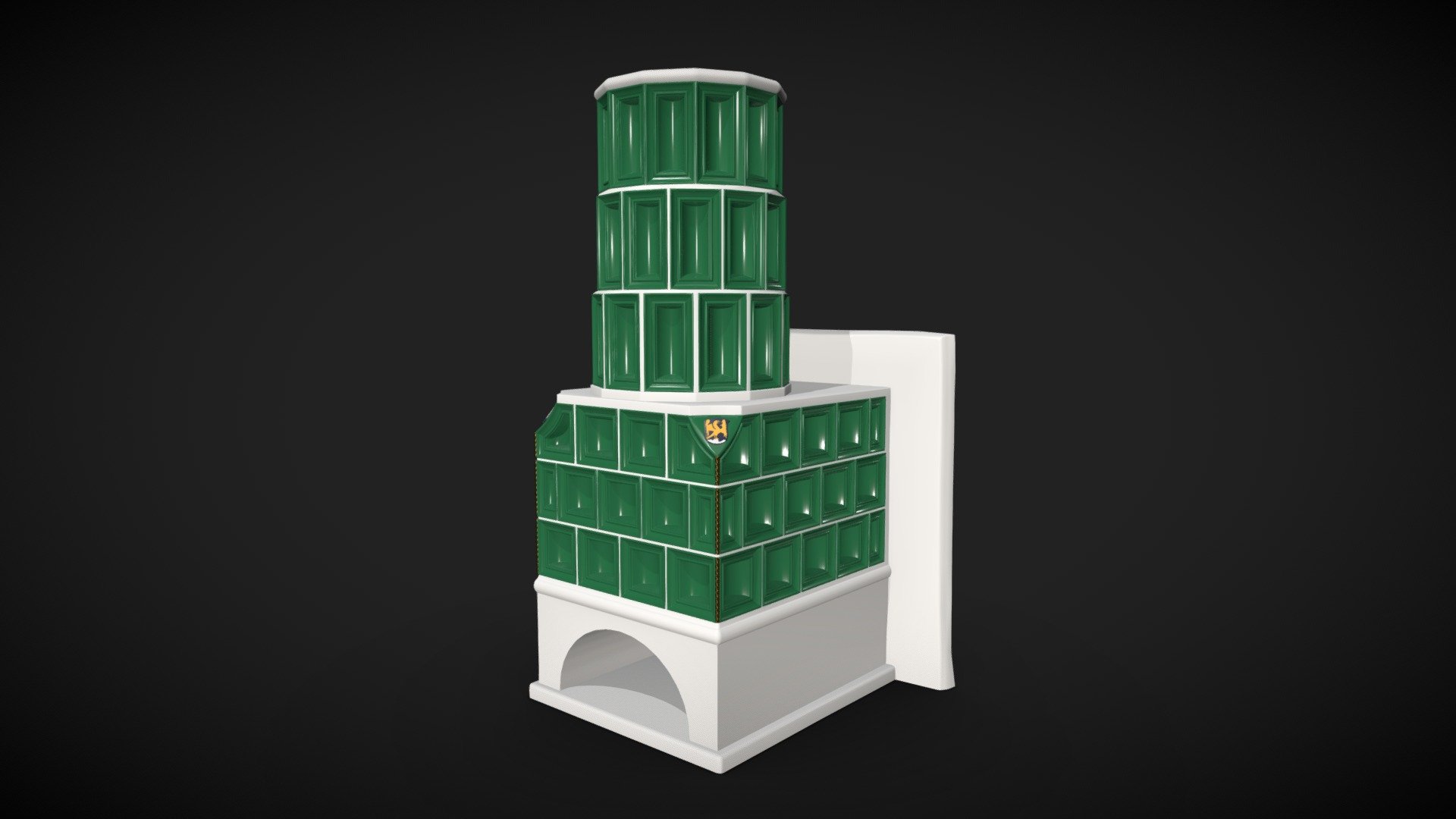 Reconstruction of a tiled stove - ca. 1530 — Sketchfab embed 3D viewer